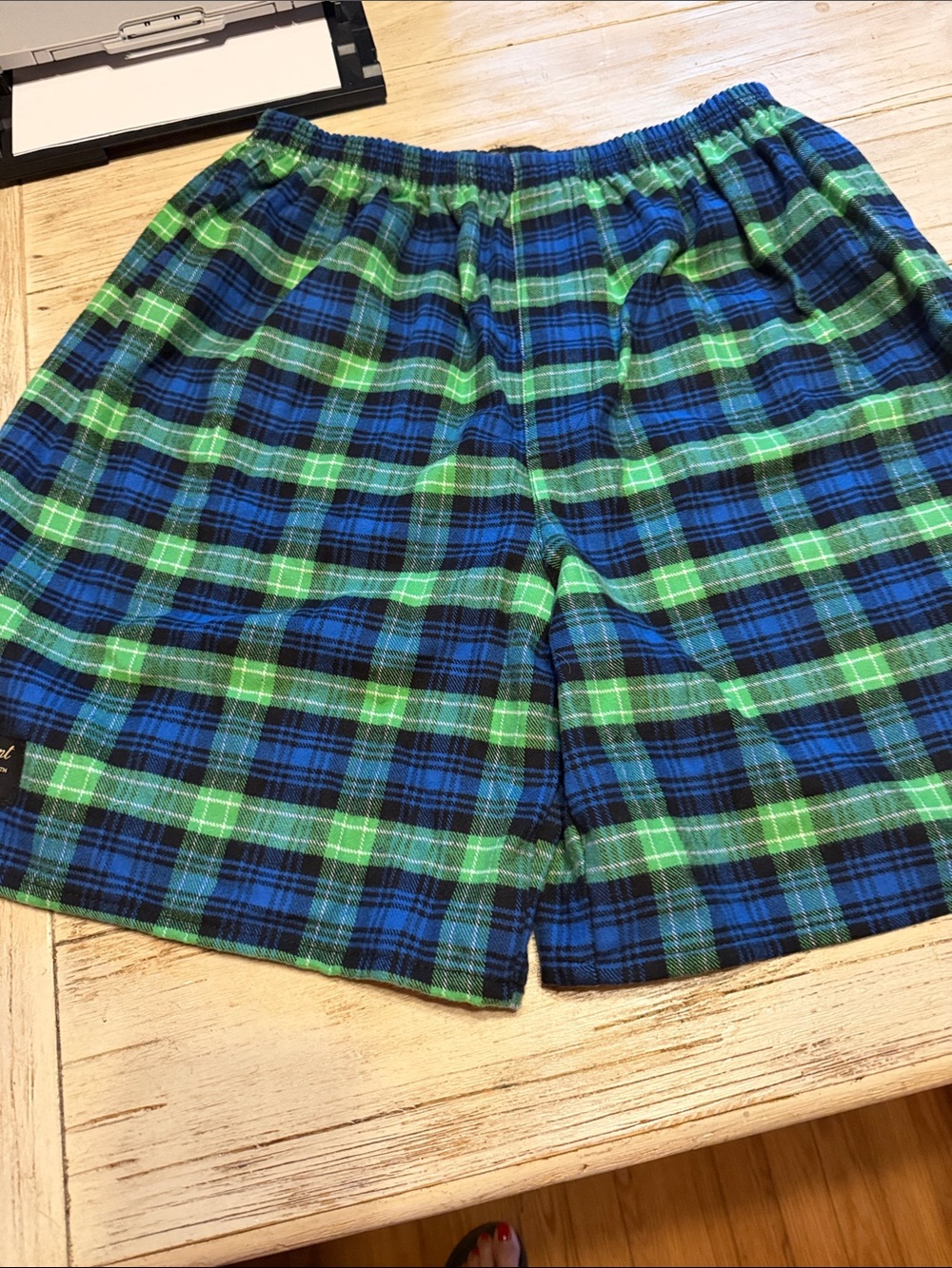 Vermont flannel sleep shorts